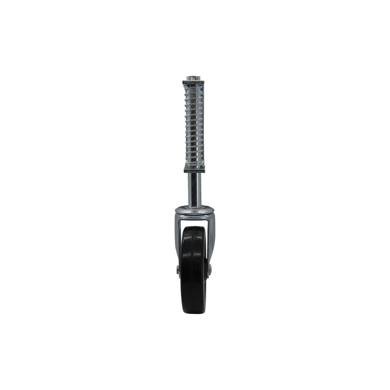 Shepherd Hardware 4" Spring Loaded Gate Caster â€“ Heavy Duty Swivel Wheel with Adjustable Shock-Absorbing Spring & Universal Mount â€“ Supports 125 lbs, Black - Image 3